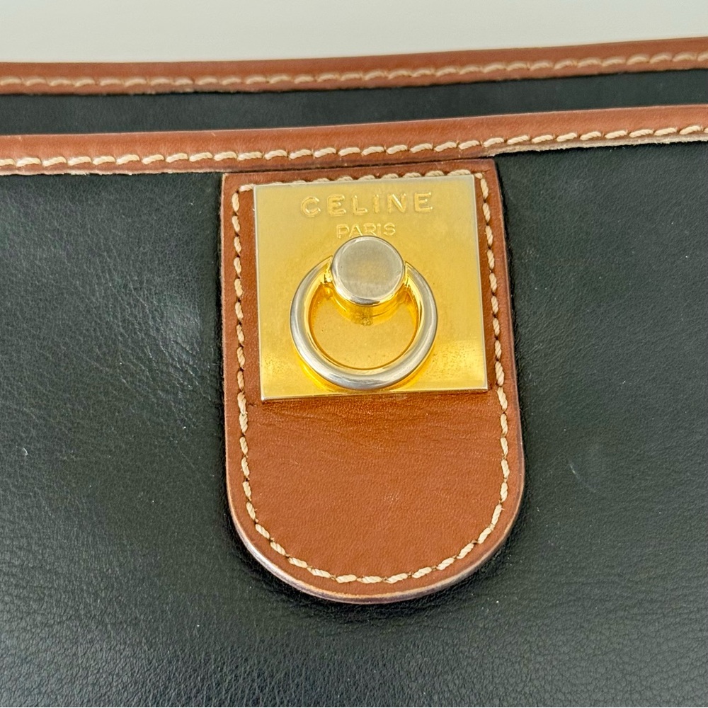 Celine Vintage Triomphe  Black Leather Clutch Bag - Picture 8 of 16